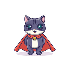 Kawaii Cat Vector Art Illustration