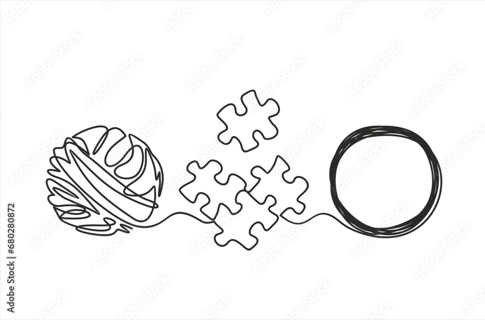 Poster chaos and order abstract minimalist concept vector illustration. metaphor of disorganized difficult 