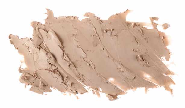 Smeared clay isolated on white background, clipping path