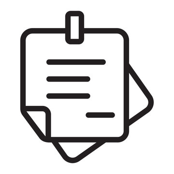 sticky note line icon
