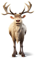 proud cartoon bull elk with big eyes, AI Generative.