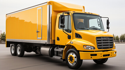 Fototapeta na wymiar Yellow delivery truck.