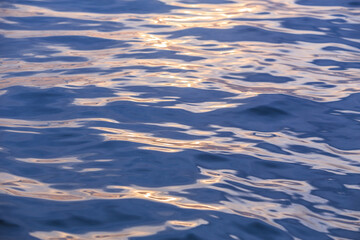 Waves on the sea at sunset