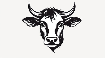 Elegance drawing art buffalo cow ox bull head logo design inspiration