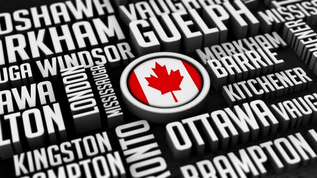 Canada Word Cloud Collage In 3D