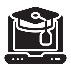 online learning glyph icon