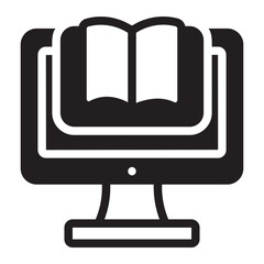 digital book glyph icon