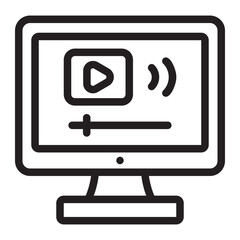 video stream line icon