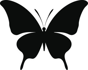 Vector isolated simple minimal graphic contour line butterfly drawing. Colorless single line butterfly drawing coloring page.