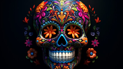  A 3D Ode to Mexico's Day of the Dead. AI generative.