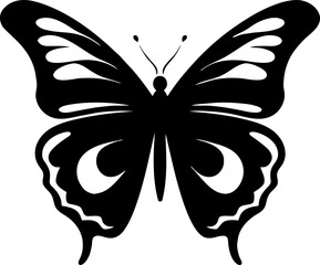 Butterfly icon, Butterfly silhouette on white background