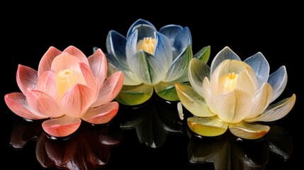 Lotus. Beautiful Lotus. Waterlily. Lily flowers blooming on pond. Spa Concept. Springtime concept with copy space.
