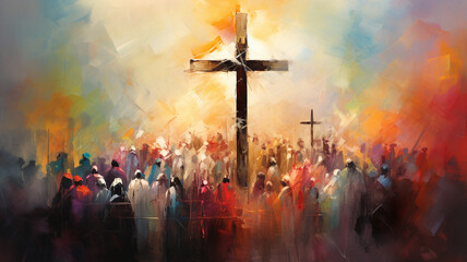 Jesus Christ on the cross - obrazy, fototapety, plakaty