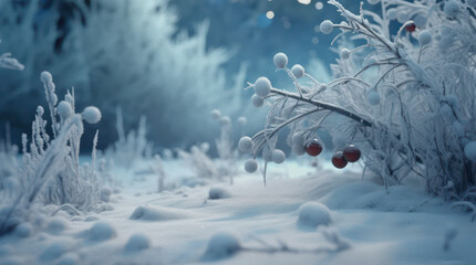 Magical winter, subtle details, christmas background, generative ai