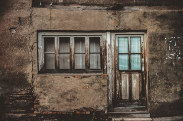 Fototapeta na wymiar Old town Telavi, Sighahi, doors and windows, balcony, entry group, authenticity. 2019 summer