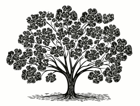 A Black And White Drawing Of A Tree - Clover tree for st. Patrick s day.