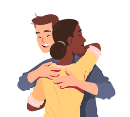 Young men women friends or couple meeting together