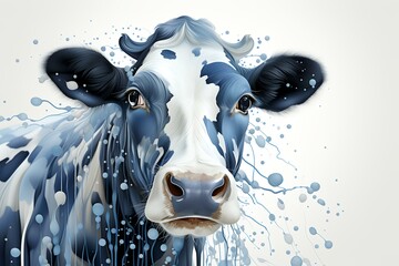 Dairy cow on white background created 