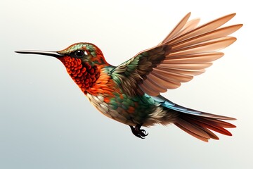 Drawn hummingbird isolated on white background