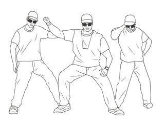 A Line Art Of A Man Dancing - Hip hop Trio Dancer Choreography