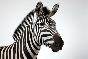 Fototapeta na wymiar Zebra Isolated on White Background