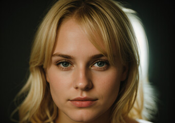 Naklejka premium Close-up portrait of a blonde woman