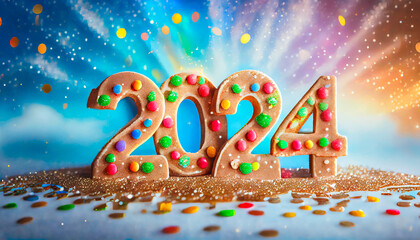 Happy New Year 2024 Gingerbread
