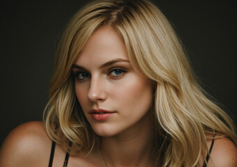Naklejka premium Close-up portrait of a blonde woman
