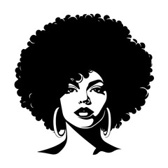 Stylish Afro Black Girl Vector Illustration