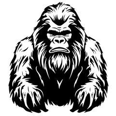 Elusive Bigfoot Vector Illustration - obrazy, fototapety, plakaty