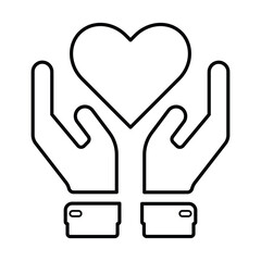 Charity Care Icon In Outline Style