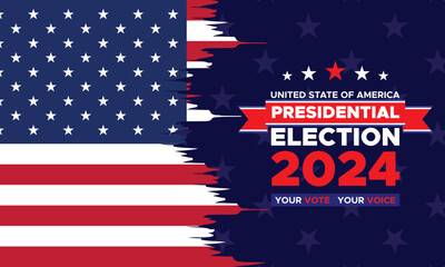 Vote 2024. Presidential election day in united states. Election 2024 USA. Political election campaign banner. background, post, Banner, card, poster design with Vote day November 5 US