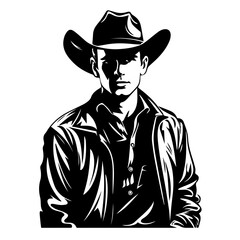 Western Cowboy Vector Illustration