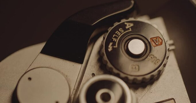 Old 35mm Film Camera - Close Up of Control Dials