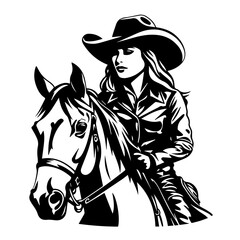 Adventurous Cowgirl Vector Illustration