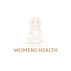 Womens health logo. Beauty woman.
