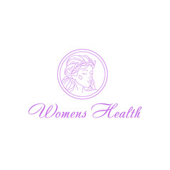 Womens health logo. Beauty woman.