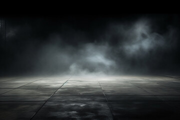 暗いコンクリートのテクスチャー背景。A dark concrete floor texture　Generative AI	