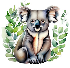 Namalowana koala ilustracja - obrazy, fototapety, plakaty