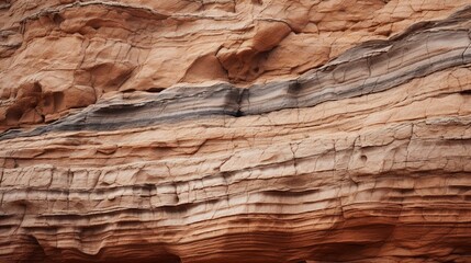 Focus on the textured patterns of a sandstone cliff face in a desert landscape.