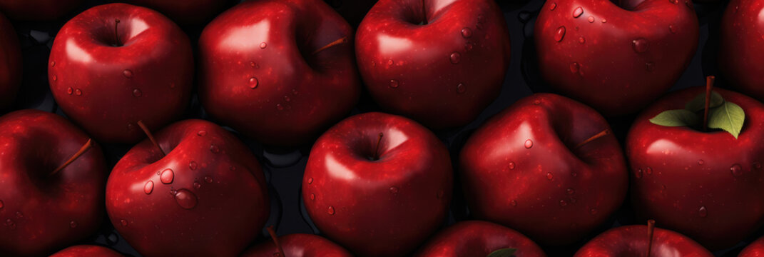 red apple background. 