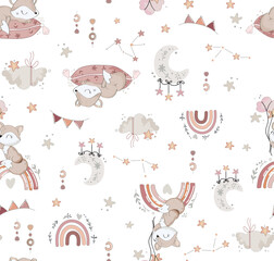 seamless pattern with rabbits
