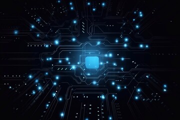 Obraz premium Circuit board background. Technology and science concept. 3D Rendering. Generative AI