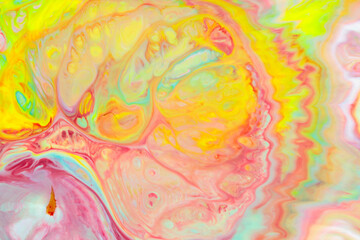 Fluid Art. Abstract Multicolored Background on Liquid. Trendy Backdrop