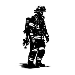 rave Firefighter Vector Illustration