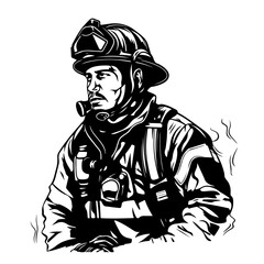 rave Firefighter Vector Illustration