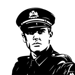 Dedicated Police Officer Vector Illustration