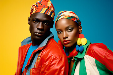 A black couple of people standing next to each other created with generative AI technology