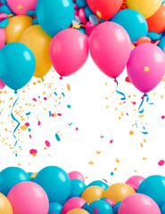 colorful balloons and confetti png