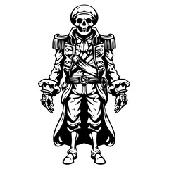 Skeleton Pirate Adventure Vector Illustration